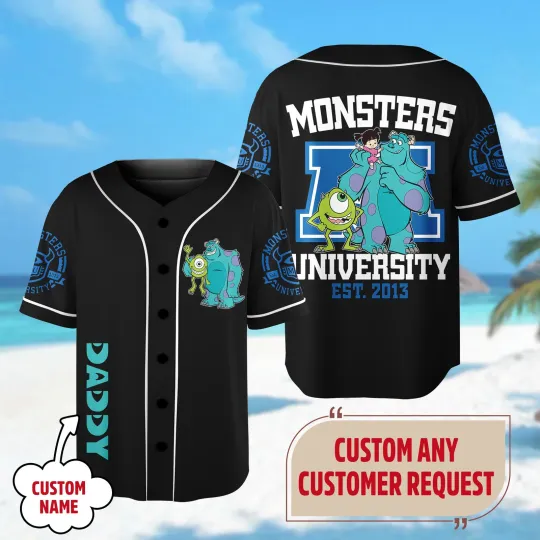 Discover Personalize Disney Monsters Inc Baseball Jersey Monsters Basketball Jersey
