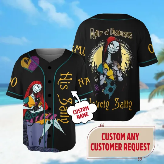 Discover Personalized Halloween Baseball Jersey, Lovely Sally Baseball Shirt The Nightmare