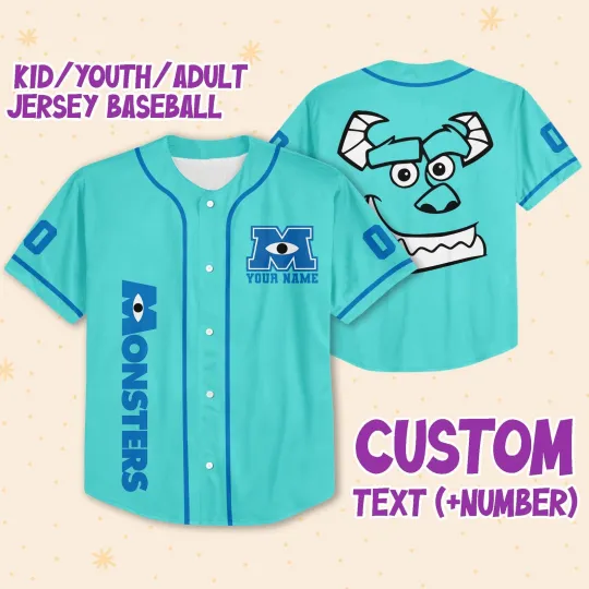 Discover Jersey Sully Head Custom Kids Youth Adult Disney Baseball Jersey Sports Outfits
