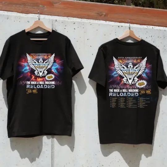 Discover Triumph Rock Roll Machine Reloaded Shirt, Triumph 2026 Tour T Shirt