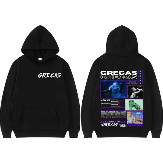 Discover Rapper Grecas Album Tour 2025 Graphic Hoodies Men Women Harajuku Street Hip Hop Hoodie Loose Vintage Long Sleeve Sweatshirt Tops