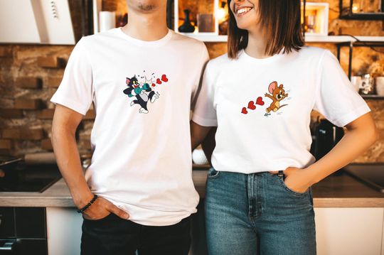 Discover Valentines Day Couple Shirt,Funny Matching Couple T-Shirt,Romantic Gift For Her and Him