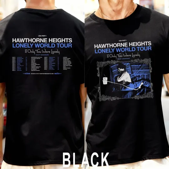 Discover Hawthorne Heights Lonely World Tour 2026 T-Shirt