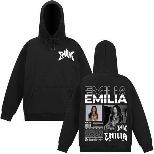 Discover Singer Emilia Mernes MP3 Tour Album 2025 Vintage Graphic Hoodie Men Women Fashion Pullover Long-sleeved Fleece Casual Sportswear