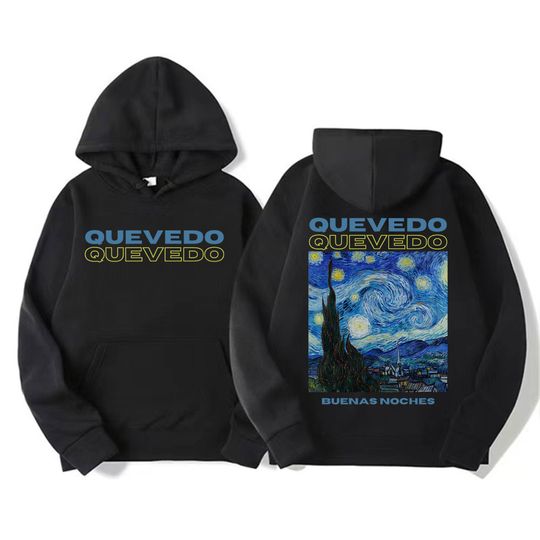 Discover Quevedo Buenas Noches Album Graphic Hoodies Men's Fashion Hip Hop Oversized Sweatshirts Unisex Casual Fleece High Quality Hoodie