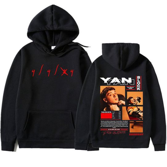 Discover Yan Block Album Hoodie 2025 Graphics Print Gothic Oversized Clothing Pullovers Men's Hip Hop Trendy Aesthetic Casual Sweatshirts