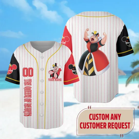 Discover Custom Disney Queen of Hearts Baseball Jersey, Alices Adventures in Wonderland Baseball Jersey