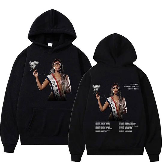 Discover Beyonce Cowboy Carter World Tour 2025 New Hoodie Men Women Retro Long Sleeve Oversized Sweatshirt Hip Hop Loose Clothing Hoodies