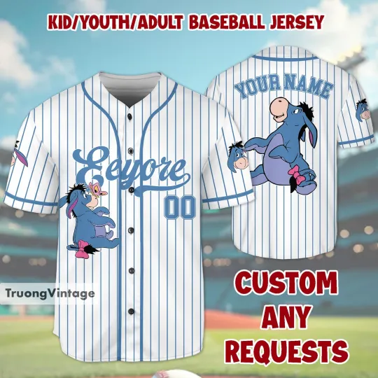 Discover Custom Disney Winnie The Pooh Eeyore Baseball Jersey