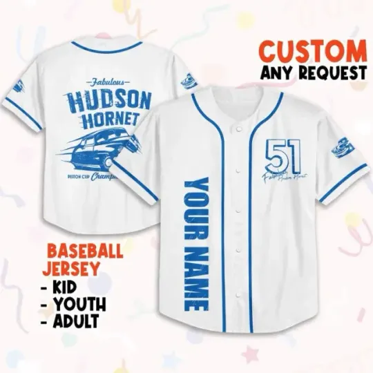 Discover Custom Hudson Hornet Baseball Jersey