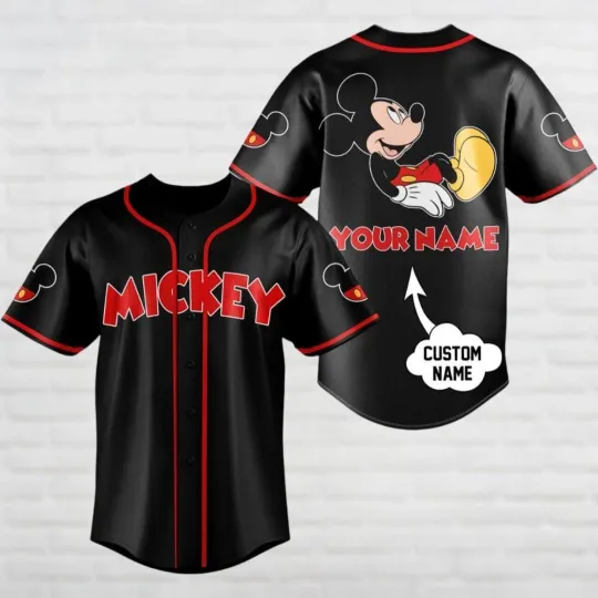 Discover Custom Mickey Mouse Baseball Jersey, Disney Cartoon Jersey Shirt