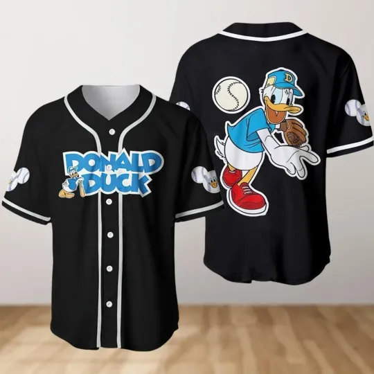 Discover Donald Duck Baseball Jersey, Disney Donald Jersey, Disneyland Baseball Shirt