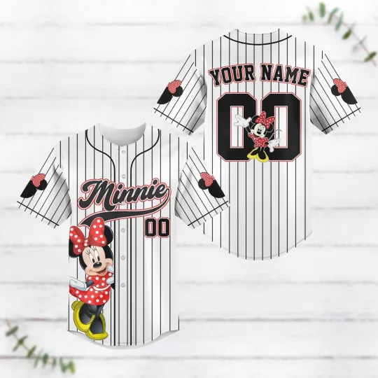 Discover Custom Minnie Mouse Baseball Jersey, Disney Minnie Mouse Baseball Shirt
