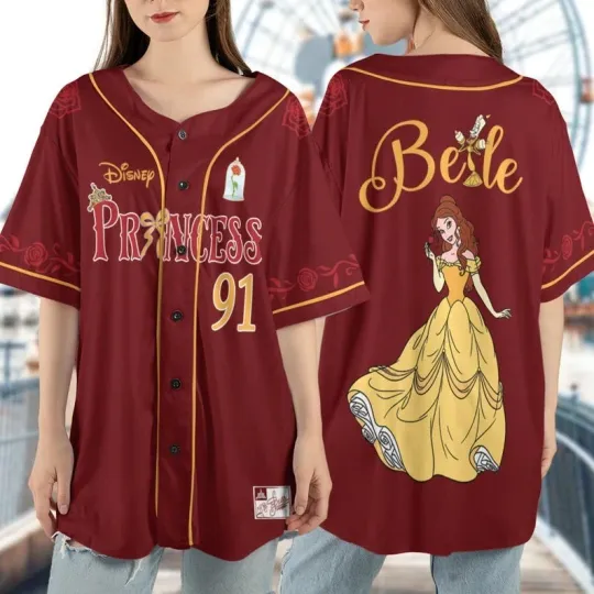 Discover Disney Beauty And The Beast Baseball Jersey, Belle Princess 1991 Baseball Shirt