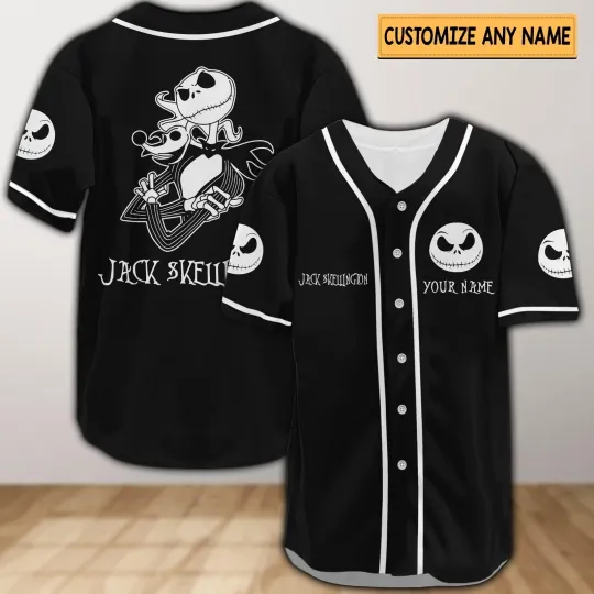 Discover Custom Disney Jack Skellington Baseball Jersey Nightmare Before Christmas Jersey