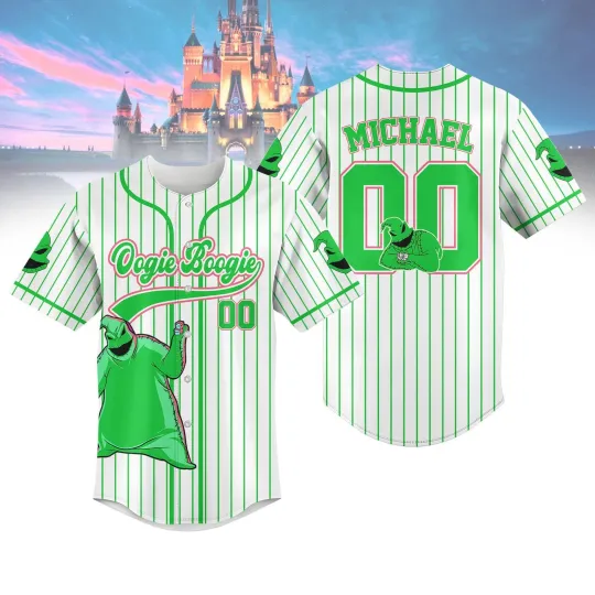 Discover Custom Oogie Boogie Striped Baseball Jersey Disney Movie Baseball Shirt Nightmar