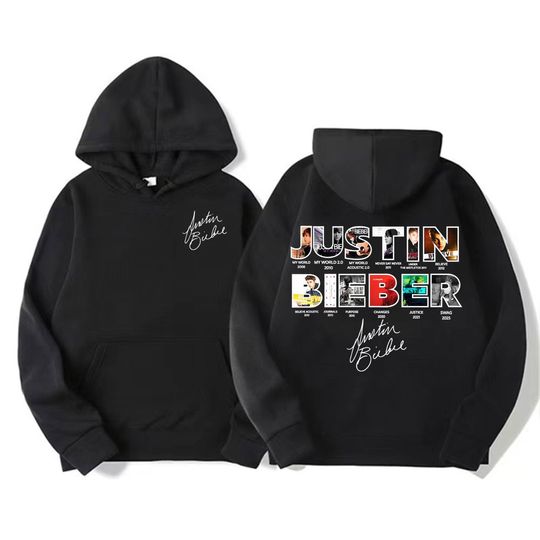 Justin Bieber New Album Cover 2025 Merch Hoodies Men's Clothing Fashion 90s Vintage Style Pullovers Fleece Oversized Sweatshirts