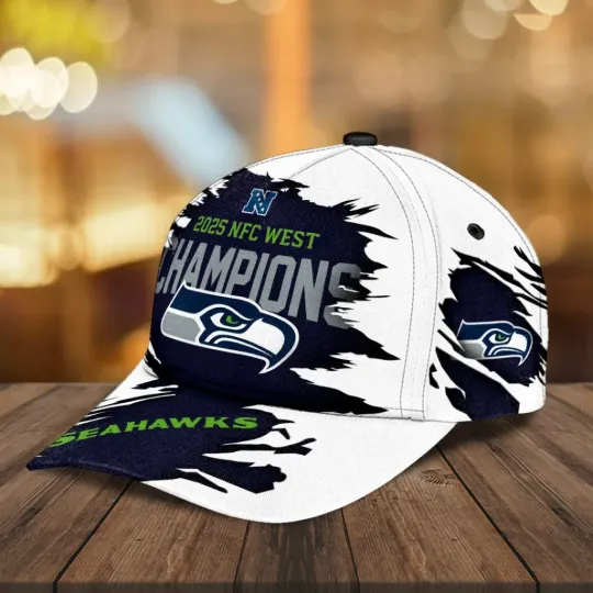 Discover Seahawks 2025 NFC West Champions Classic Cap