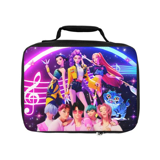 Discover K-Pop Demon Hunters Group Lunch Bag Huntrix Anime Insulated Kids Lunch Box Colorful Fan Art
