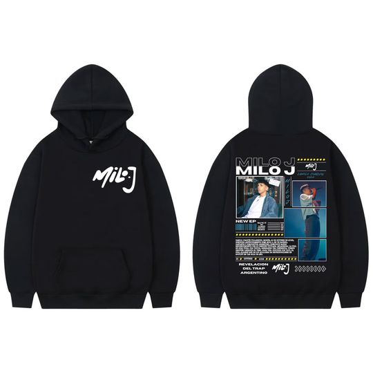 Discover Rapper Milo J Logo Graphic Hoodie Men Women Clothing Hip Hop Vintage Sweatshirts High Quality Fashion Oversized Fleece Pullovers