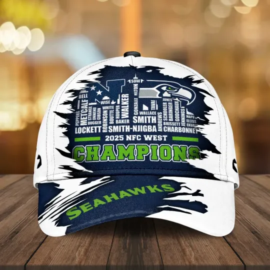 Discover Seahawks 2025 NFC West Champions Classic Cap