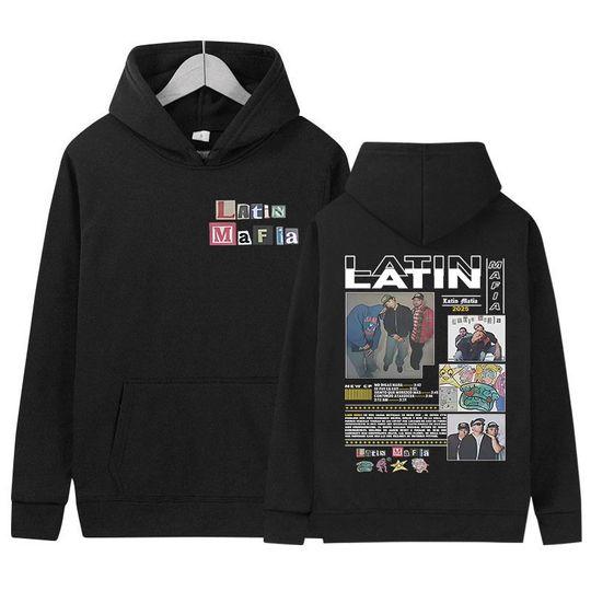 Discover Rapper LATIN MAFIA Tour Album Graphics Hoody Men's Clothing Y2K Hip Hop Oversized Sweatshirt Fashion High Quality Fleece Hoodies