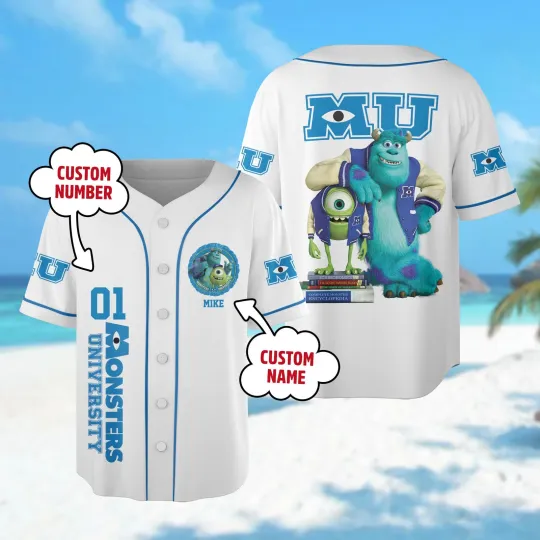 Discover Personalized Monsters Inc University Baseball Jersey Monsters Baseball Jersey