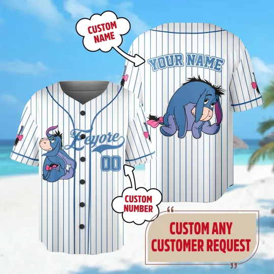 Discover Custom Winnie the Pooh Eeyore Baseball Jersey