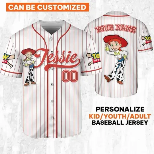 Discover Custom Disney Toy Story Jessie Sheriff Woody Buzz Lightyear Baseball Jersey