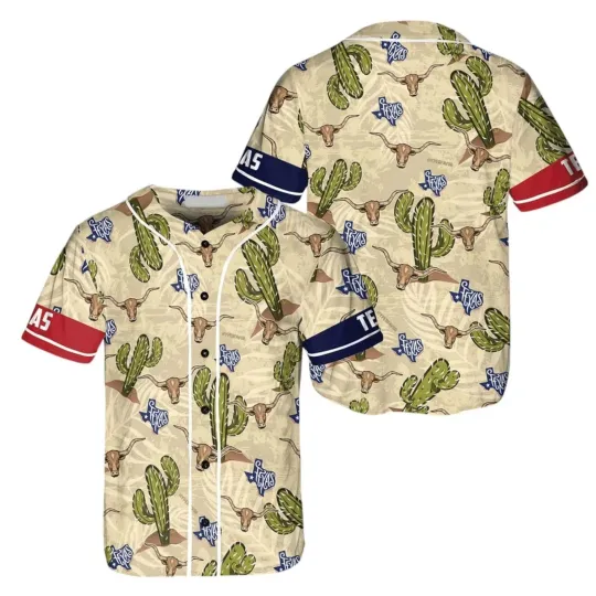 Discover Texas Baseball Jersey, Western Cowboy Shirt, Texas Longhorn Jersey