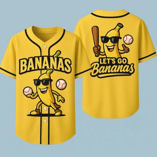 New Savannah Bananas Jersey Yellow Funny Baseball Sports