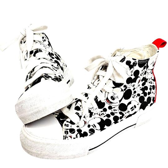 Discover Disney Mickey Mouse Patterned High-Top Sneakers Women