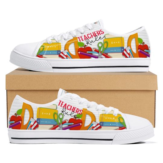 Discover Teachers Rule Sneakers: Back to School All Over Print Shoes