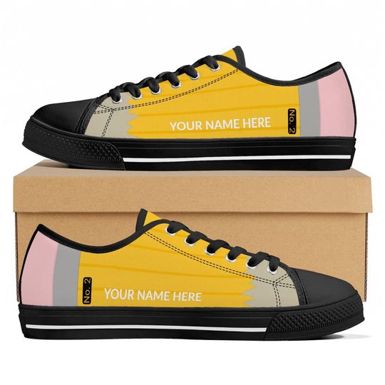 Discover No. 2 Pencil Sneakers: Teacher All-Over Print Canvas Shoes