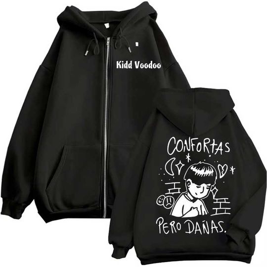 Discover Rapper Kidd Voodoo Double Sided Hoodie Zipper Men Women Jacket Hiphop Streetwear Outfit Sweatshirt Tops KV2