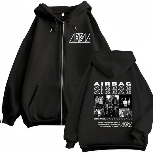 Discover Airbag Anarquia En Buenos Aires Album 2026 Tour Graphic Zipper Hoodies Men Women Classic Hoodie Vintage Loose Zip Up Sweatshirts