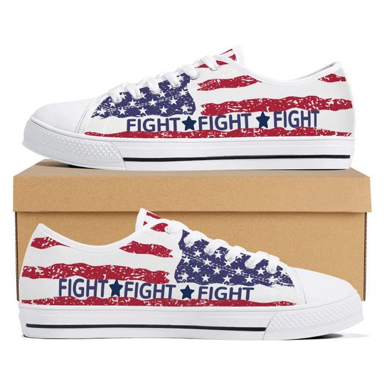Discover Patriotic US Flag Canvas Sneakers: Women's Rally Shoes