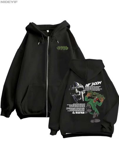 Discover Mf Dooom Album Madvillainy Hoodie Zipper Men Women Jacket Hiphop Streetwear Outfit Sweatshirt Tops 0816-1