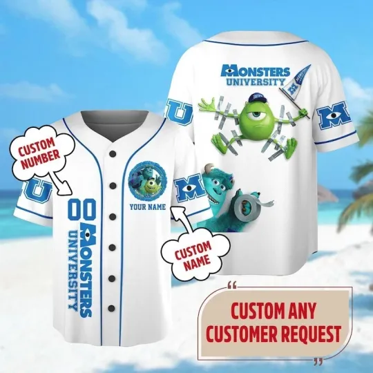 Discover Personalized Monsters University Baseball Jersey, Monsters Inc Baseball Jersey T