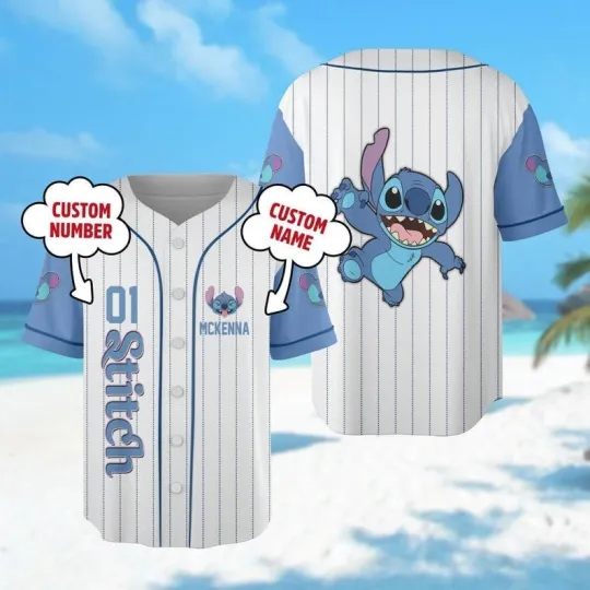 Discover Custom Alien Dog Monster Baseball Jersey, Personalized Blue Cartoon Dog Baseball