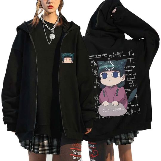 Discover Anime The Apothecary Diaries Kawaii Cute Maomao Print Zipper Hoodie Men Women Casual Art Aesthetic Oversized Zip Up Jacket Tops