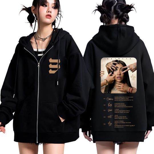 Discover Singer Maria Becerra Quimera Tour Graphic Hoodie Men Women Aesthetic Pullover Long-sleeved  Casual Harajuku Zipper Sweatshirt