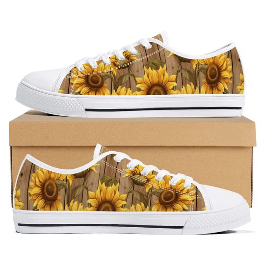 Discover Sunflower Sneakers: Women's Floral Canvas Shoes