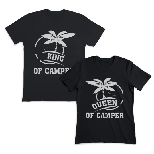 Valentines Day Couples Matching Outfits King of Camper Queen of Camper Red