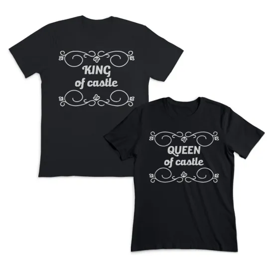 Valentines Day Couples Matching Outfits King of Castle Queen of Castle Red