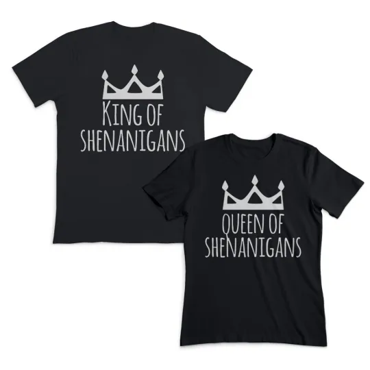 Discover Valentines Day Couples Matching Outfits King of Shenanigans Queen of Shenanigans