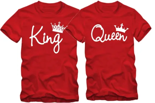 Discover Couples Matching Queen King Valentines Fun Love Matching T-shirts