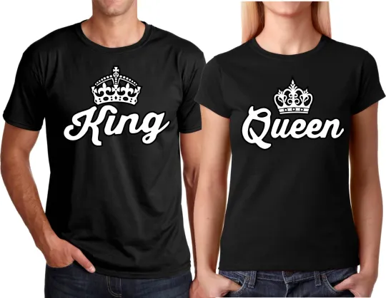 Discover King and Queen Valentine's Christmas Couple Matching T-Shirts