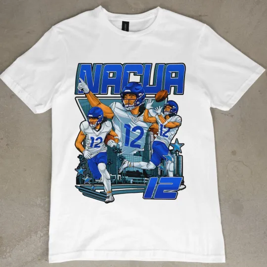 Discover Puka Nacua Graphic Tee Shirt Men’s football Los Angeles Rams Football T Shirt Retro 1