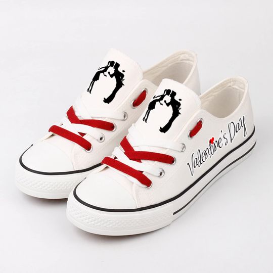 Discover Valentine's Day Canvas Sneakers: Romantic Heart Print Shoes